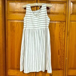 White with grey stripes cotton sundress